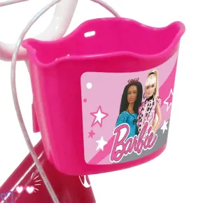 Bicicletta per Bambini 14" Barbie Rosa Rotelle Cestino Portabambola 2