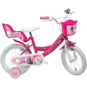 Bicicletta per Bambini 12" Barbie Rosa Rotelle Cestino Portabambola