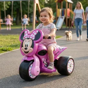 Triciclo Elettrico per Bambini 6V Minnie Disney Rosa Caricabatterie 2