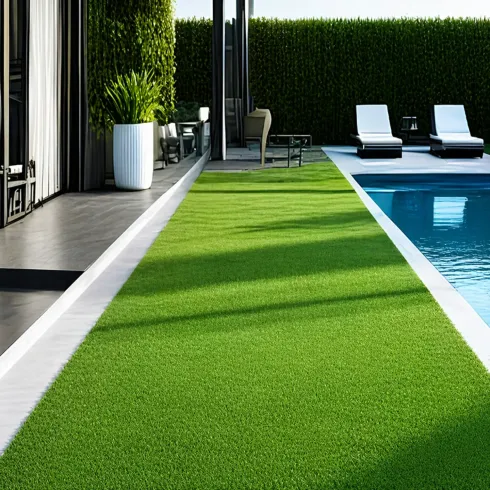 Prato Sintetico 5x1 m Drenante 40 mm Verde Effetto Erba UV Resistente