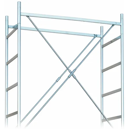 Trabattello Ponteggio Acciaio Piano Parapetto Stabilizzatori 670 cm