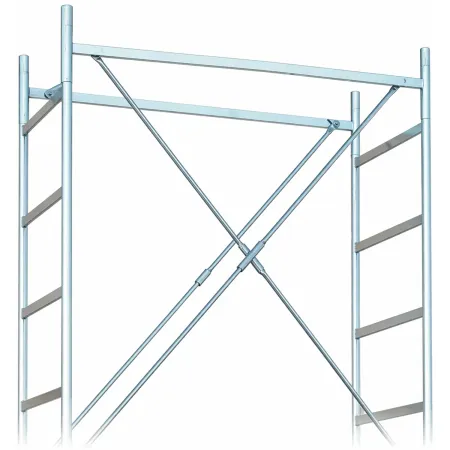 Trabattello Ponteggio Acciaio Piano Parapetto Stabilizzatori 820 cm