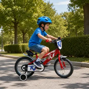 Bicicletta per Bambini 14" Rosso Rocket Rotelle Borraccia Trombetta 2