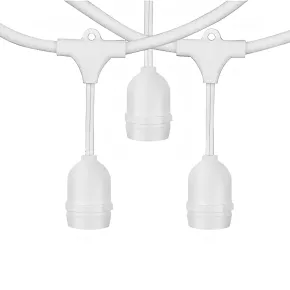 Luci per Gazebo Ombrellone 10m con 10 Portalampade E27 Bianco Esterno