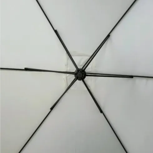 Ombrellone a Braccio Ecrù 3x3 m a Manovella Palo Laterale da Giardino