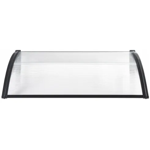 Pensilina Policarbonato Alveolare Trasparente 120x80cm Supporti ABS