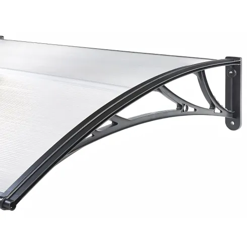 Pensilina Policarbonato Alveolare Trasparente 120x100 cm Supporti ABS