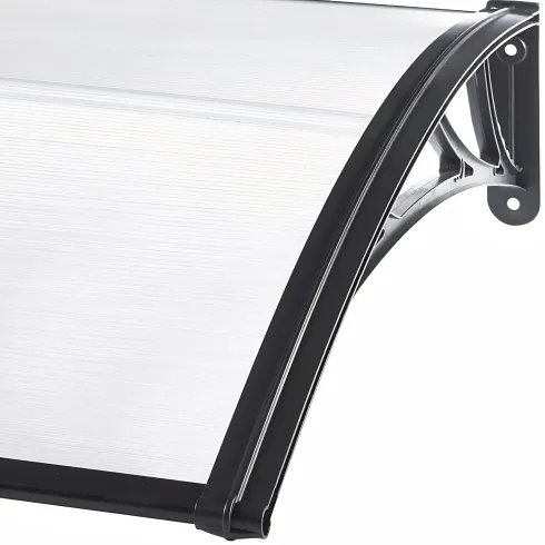 Pensilina Policarbonato Alveolare Trasparente 120x100 cm Supporti ABS