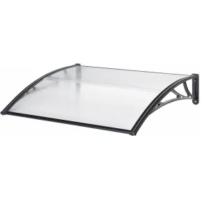 Pensilina Policarbonato Alveolare Trasparente 150x100 cm Supporti ABS