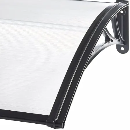 Pensilina Policarbonato Alveolare Trasparente 150x100 cm Supporti ABS