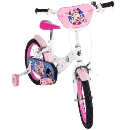 Bicicletta per Bambini 16" con Rotelle Minnie Disney Bianco a Sfera