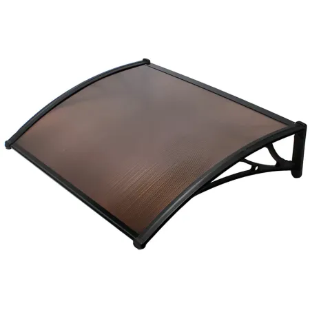 Pensilina Policarbonato Alveolare Fumè 120x100 cm con Supporti ABS