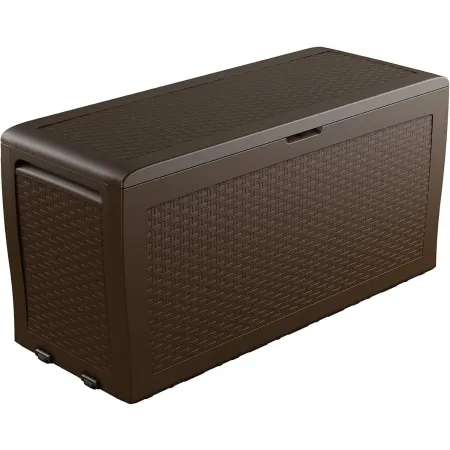 Baule Cassapanca Giardino Effetto Rattan Contenitore 270 Litri Resina Veranda