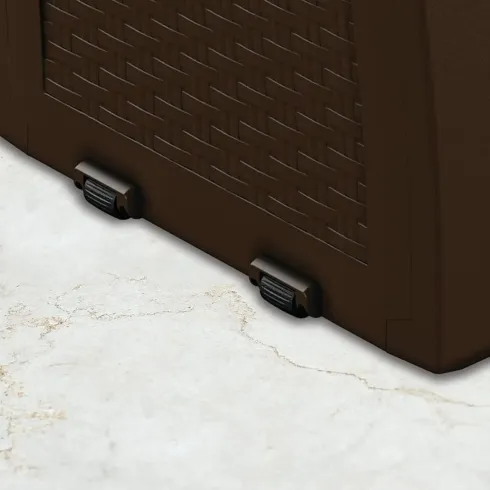 Baule Cassapanca Giardino Effetto Rattan Contenitore 270 Litri Resina Veranda