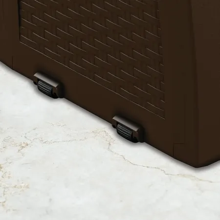 Baule Cassapanca Giardino Effetto Rattan Contenitore 270 Litri Resina Veranda