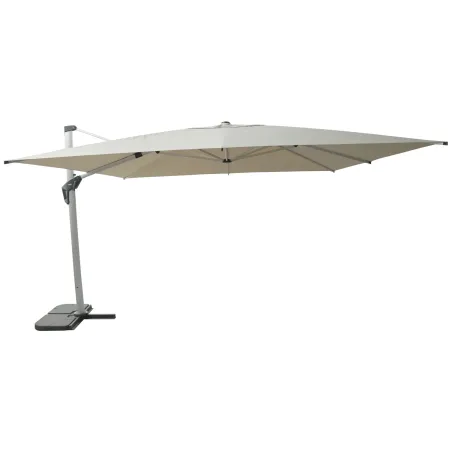 Ombrellone per Giardino 4x4 Palo Decentrato Alluminio Beige Antivento