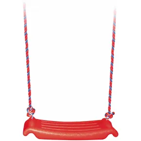 Seggiolino a Tavoletta per Altalena in Plastica Rosso Corde Regolabili