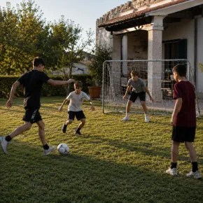Porta da Calcio 180x120x60cm Bambini Adulti con Rete da Giardino 2