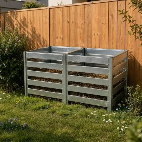 Modulo Estensione Compostiera da Giardino 704L in Acciaio 91x91x85cm