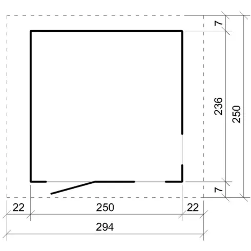 Casetta da Giardino in Legno Grezzo 236x250 cm 6 m2 Box con Pavimento