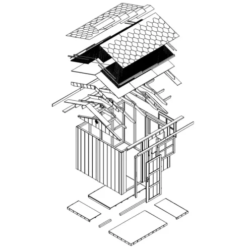 Casetta da Giardino in Legno Marrone 236x250 cm 6 m2 con Pavimento