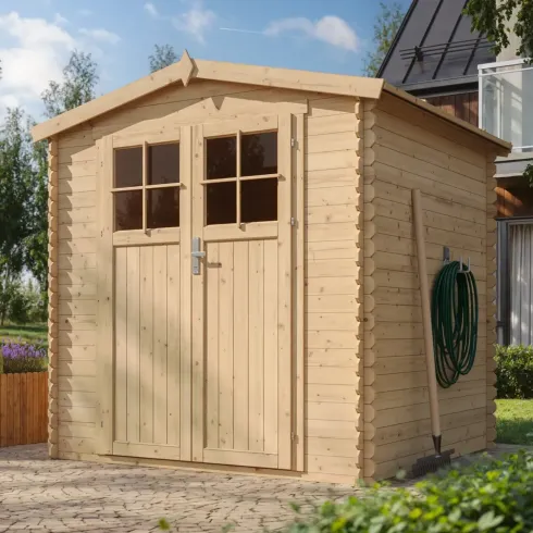 Casetta da Giardino 2x2 m Legno 19 mm Serratura Tetto Impermeabile