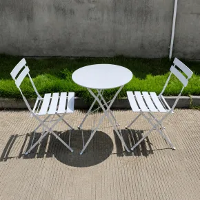 Set Tavolo Rotondo e 2 Sedie Pieghevoli per Terrazzo Giardino Balcone Esterno | Bricoshop24 2