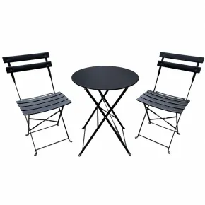 Set da Giardino Tavolo Rotondo e 2 Sedie da Esterno Pieghevoli Salvaspazio  | Bricoshop24