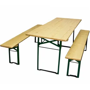Set Birreria 220x80 in Legno Tavolo 2 Panche Gambe Richiudibili da Sagre Feste | BricoShop24