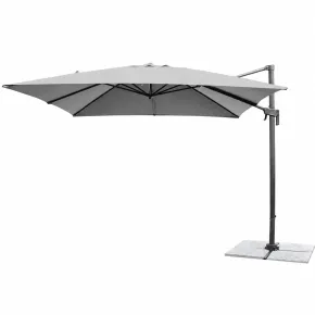 Ombrellone per Giardino 3x3 Palo Laterale Acciaio Nero Telo Grigio