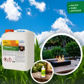 16 Taniche 5L Bioetanolo con Citronella per Biocamini da Esterno 2