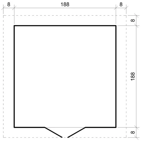 Casetta da Giardino in Legno 2x2 19 mm Doppia Porta Finestrata