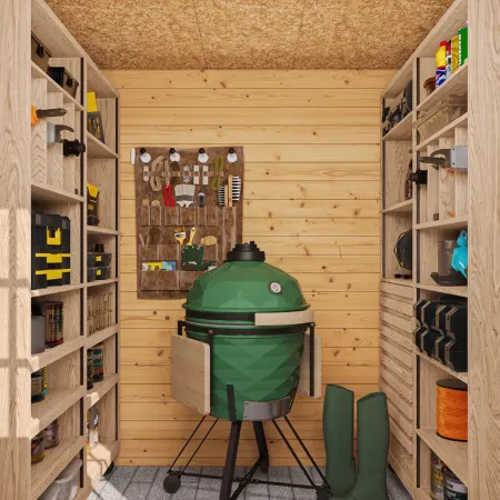Casetta da Giardino in Legno 2x2 19 mm con Pavimento Doppia Porta