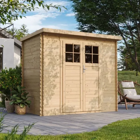 Casetta da Giardino in Legno 235x130 Porta con Serratura 19 mm