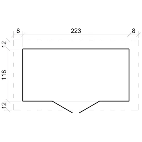 Casetta da Giardino 235x130 Legno 19 mm Doppia Porta Finestrata 3 m2