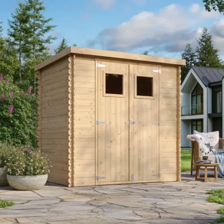 Casetta da Giardino 200x130 Legno 19 mm Doppia Porta Finestrata 2 m2