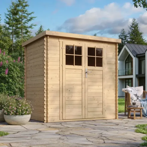 Casetta da Giardino 204x142 Legno 19 mm Pavimento Porta Serratura 2 m2