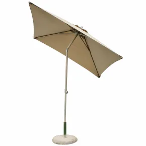 Ombrellone per Giardino 2x2 Quadrato Palo Centrale Tortora Alluminio