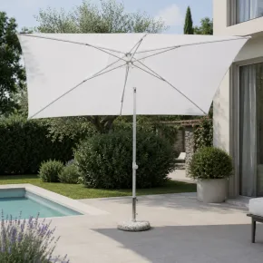 Ombrellone Bianco Rettangolare 2x3 Mt da Giardino Palo Centrale Balcone 2