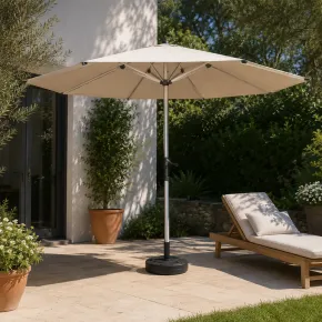 Ombrellone per Giardino 3x3 m con Palo Centrale Beige Alluminio 2
