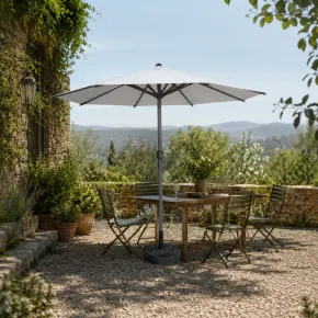 Ombrellone per Giardino 250x250 cm con Palo Centrale Bianco Alluminio 2