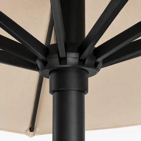 Ombrellone Ecru Apertura Manovella Quadrato 3x3 Tavolo Asta Centrale
