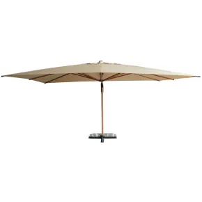 Ombrellone 3x4 Alluminio Effetto Legno Palo Laterale per Giardino Sabbia 2