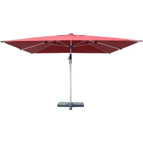 Ombrellone Decentrato 3x3 Girevole Rosso da Giardino in Alluminio 2