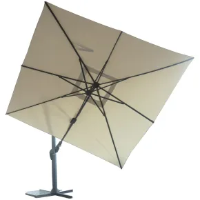 Ombrellone da Giardino Grigio 3x3 Palo Decentrato Alluminio Antracite 2