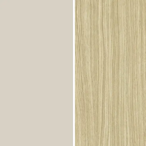 Vetrina Mobile da Soggiorno 3 Ante Beige Rovere Vetro Moderna 5 Ripiani
