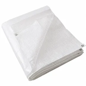 Telo Occhiellato Impermeabile 3x6 m PE Bianco Copertura Lavabile