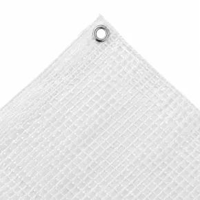 Telo 4x4 m Occhiellato Impermeabile PE Bianco Copertura Lavabile 2