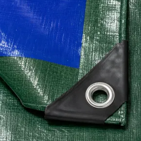 Telo Occhiellato Impermeabile in Polietilene Verde Blu 10x12m 130g/m2 2