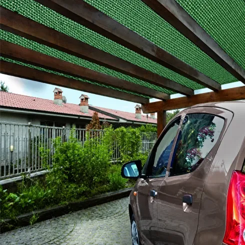 Rete Ombreggiante 1x10 m Copertura da Esterno Verde con Asole
